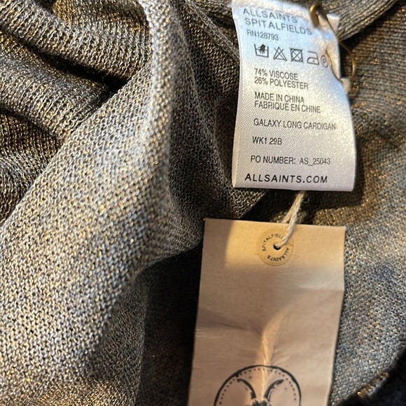 All Saints Gray Long Cardigan - Picture 8 of 8